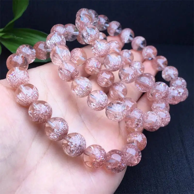 10MM Natural Pink Super Seven Quartz Bracelet Women Fashion Reiki Gemstone Gifts