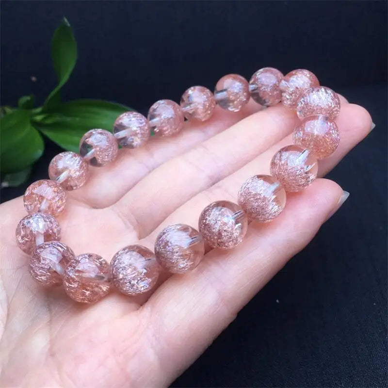 10MM Natural Pink Super Seven Quartz Bracelet Women Fashion Reiki Gemstone Gifts