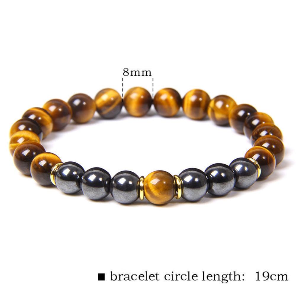 Known for its grounding properties, this tiger eye bracelet helps to stabilize emotions and keep the wearer rooted, ideal for meditation or everyday wear.