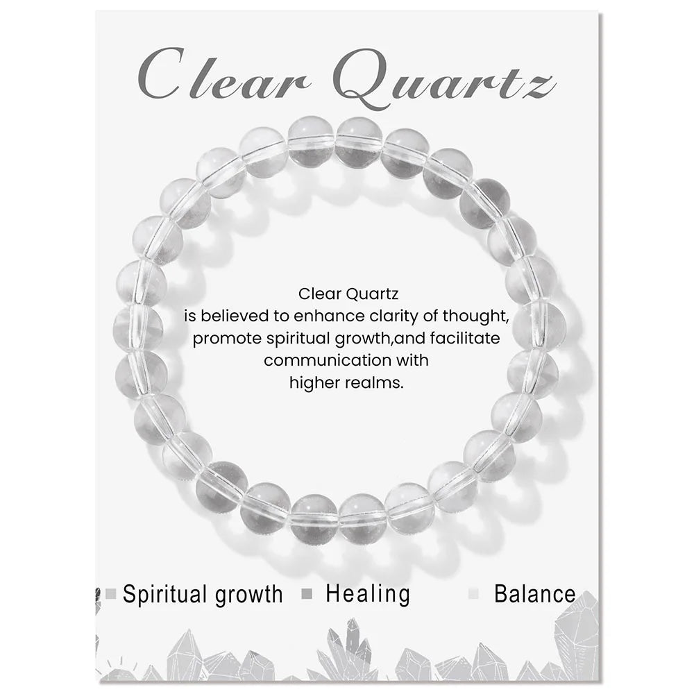 Known for its cleansing properties, this white quartz bracelet is designed to promote clarity and balance, perfect for those seeking a stylish yet calming accessory.