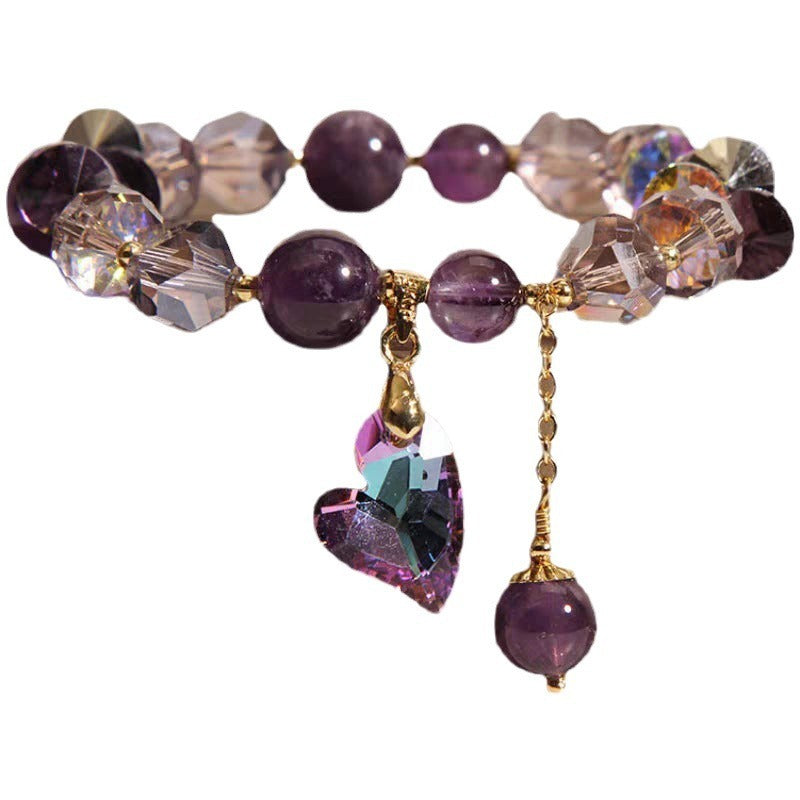 Natural Amethyst New Chinese Style Love Gemstone Bracelet