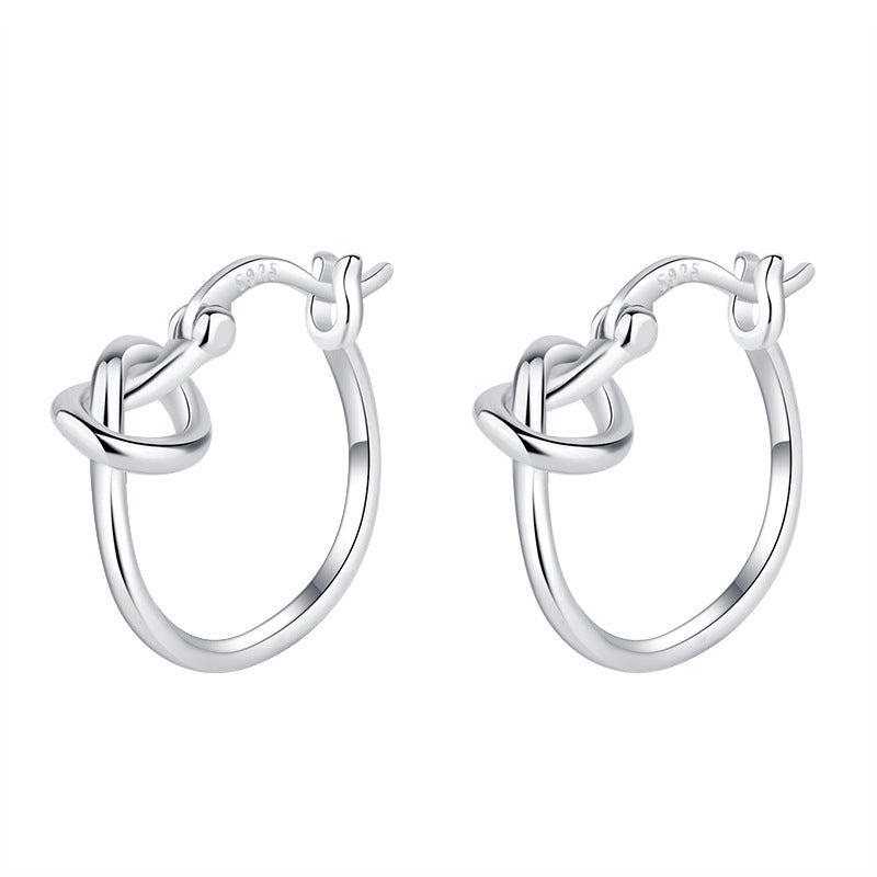 925 Sterling Silver Plain Earrings Small Earrings Female