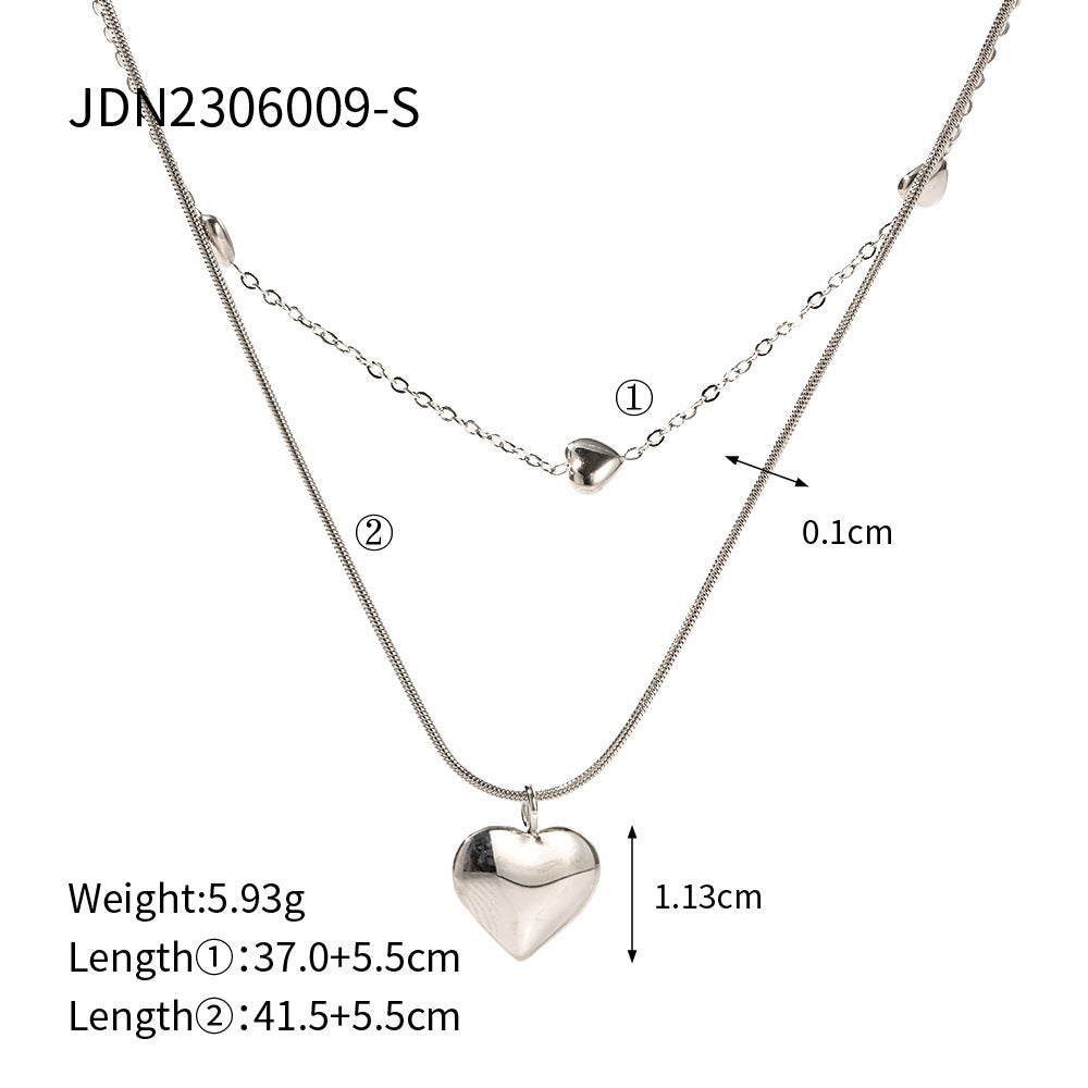 Love Double Layer Necklace 18K Gold-Plated Clavicle Necklace