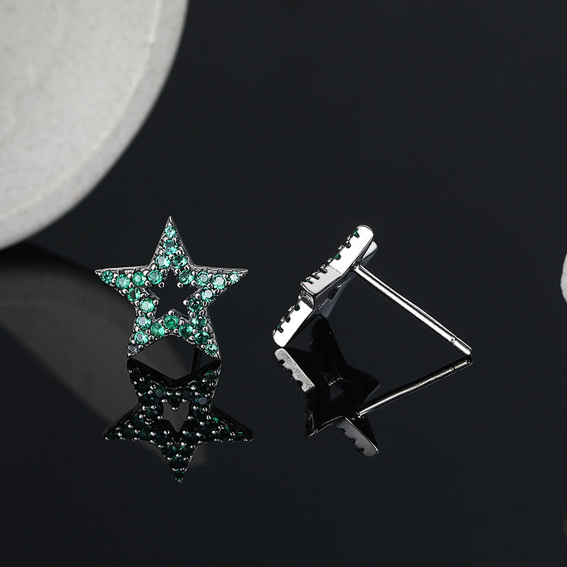 S925 Sterling Silver Vintage Star Earrings