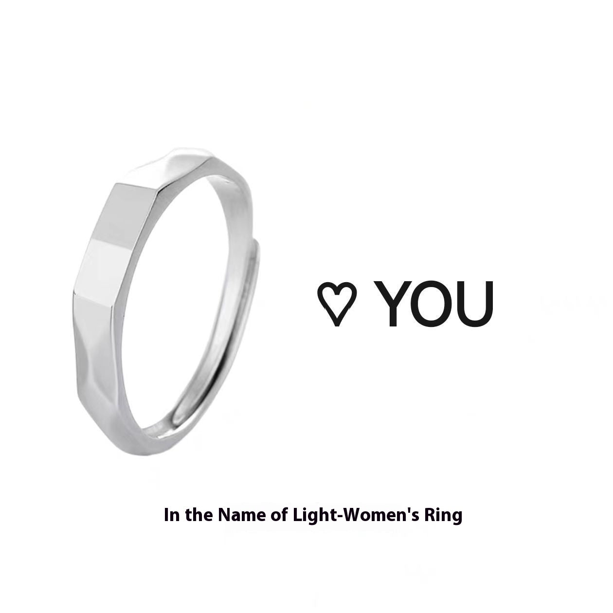 S925 Pure Silver Projection Couple Ring