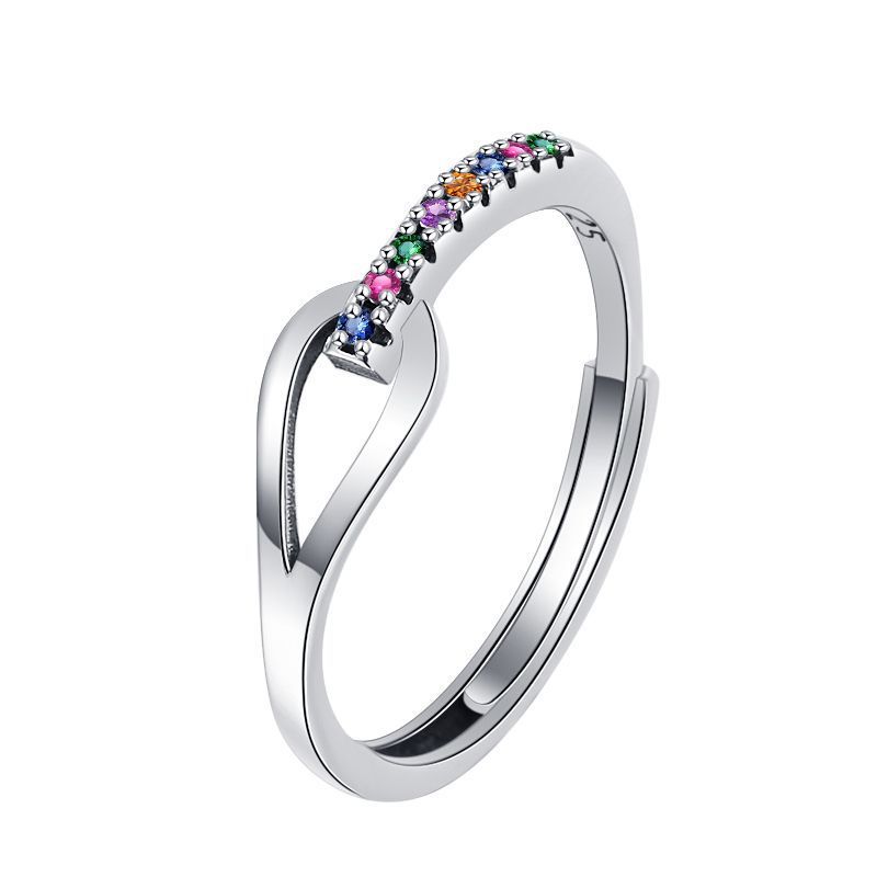 925 Sterling Silver Love Irregular Ring, Simple And Fashionable Design For Female Minority