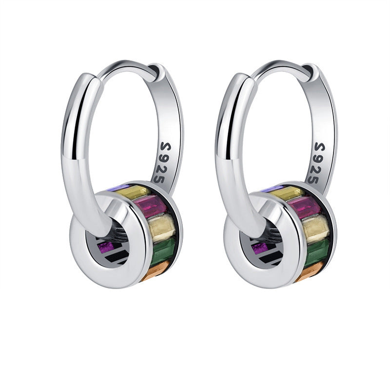 S925 Sterling Silver Gradient Earrings For Women Simple And Fashionable