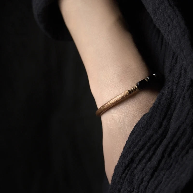 Women's Fashion Obsidian Cube Bracelet