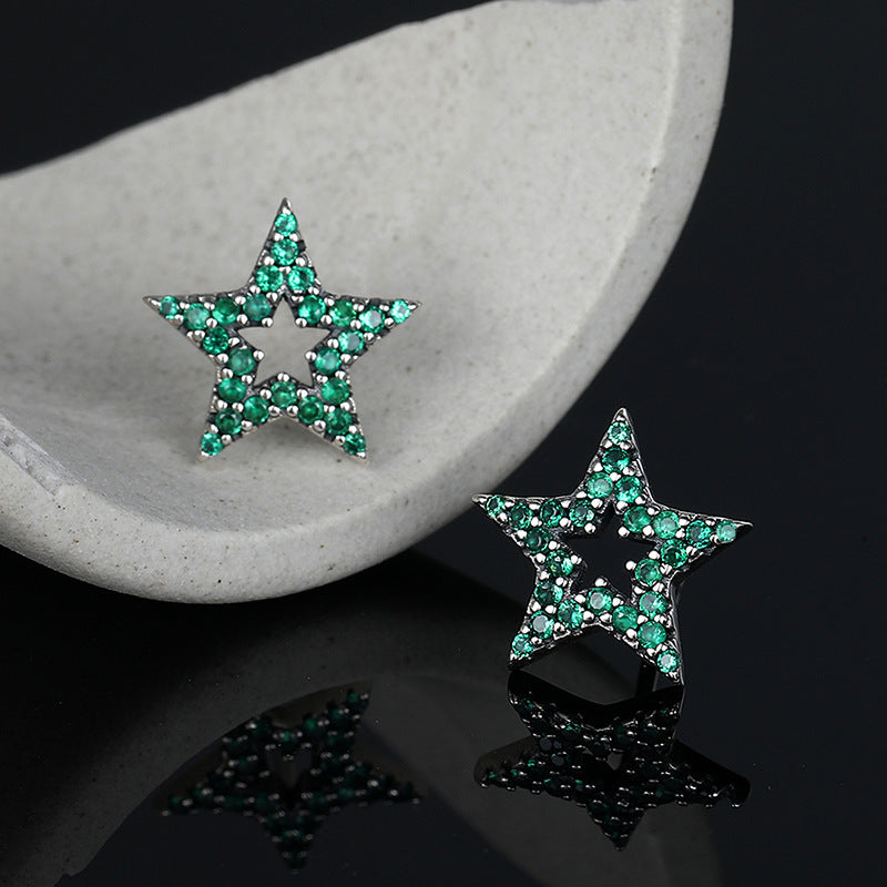 S925 Sterling Silver Vintage Star Earrings