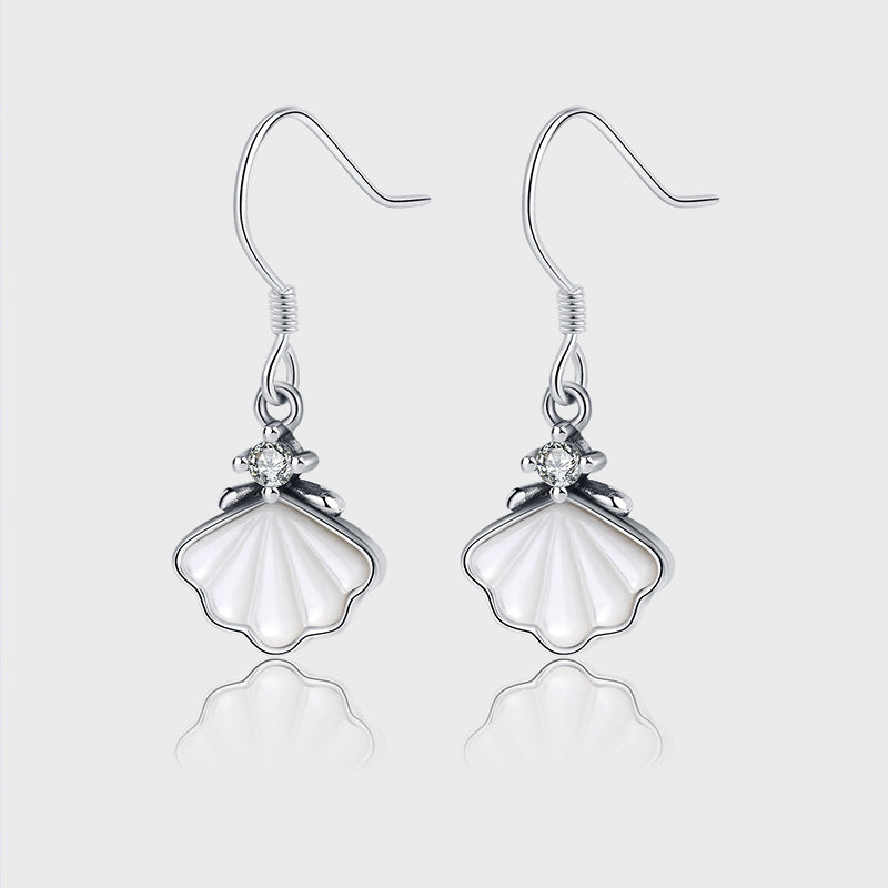 One Shell Sterling Silver 925 Earrings Female Ear Clip Earrings