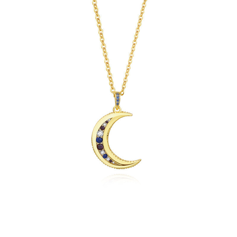 Yuanfan 925 Sterling Silver Moon Necklace Female Niche