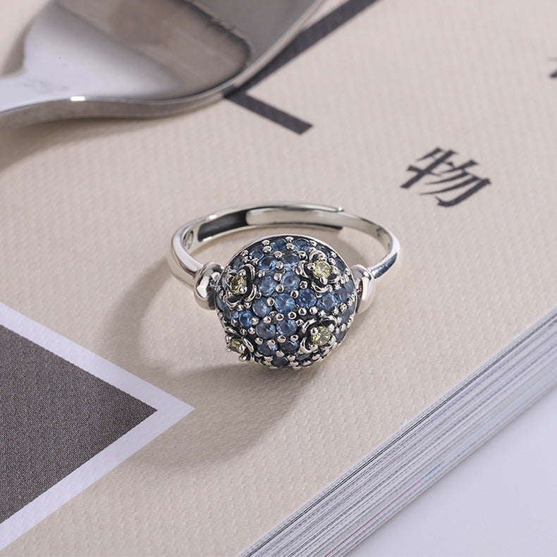 S925 Sterling Silver Fashion Personality Stars Retro Ring