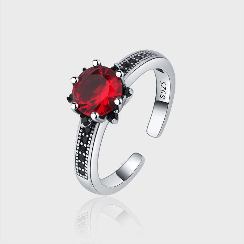 Radiate refined glamour with this chic 925 silver open ring, set with a sparkling zircon stone.